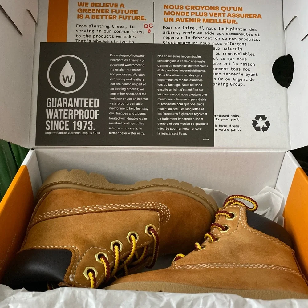 Timberland Classic 6” Waterproof Toddler Size 5 Wheat Nubuck Boot